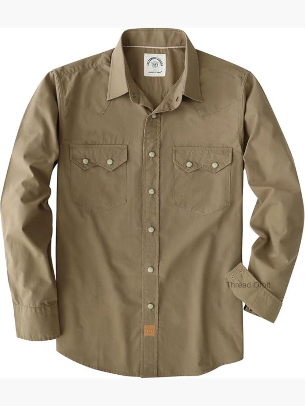 Men's Long Sleeve Western Pearl Snap Button Down Cotton Shirt
